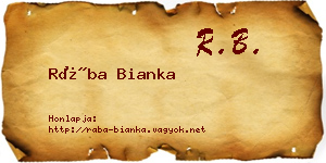Rába Bianka névjegykártya