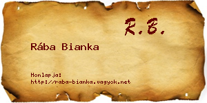Rába Bianka névjegykártya